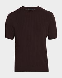 Men's Jacquard Stripe Short-Sleeve Sweater