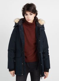 Schott - Parka à capuche - Taille S - Bleu