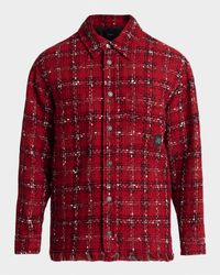 Men's Tweed Flannel Snap-Front Overshirt