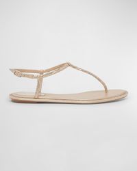 Strass T-Strap Thong Sandals