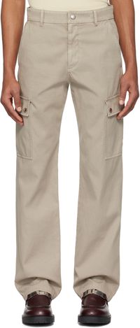 Burberry Pantalon cargo taupe en coton