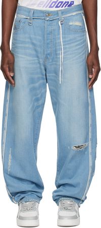 mastermind JAPAN Blue Inside-Out Straight Jeans