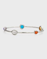 5-Stone Bangle Bracelet in Sterling Silver