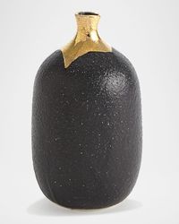 Dipped Golden Crackle 8.3" Cylinder Vase