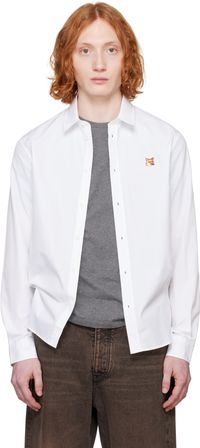 Maison Kitsuné Chemise blanche à écusson à logo de renard