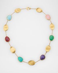 Lunaria 18K Yellow Gold Necklace with Mixed Stones
