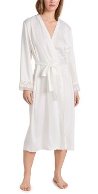 Flora Nikrooz Showstopper Charmeuse Robe Ivory XS