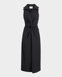 Mckenna Sleeveless Twist-Front Midi Dress