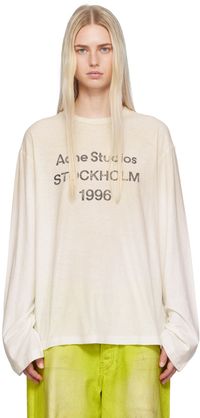 Acne Studios Off-White Relaxed-Fit Long Sleeve T-Shirt