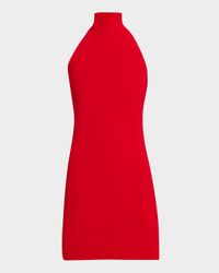 Halter Turtle Side Slit Mini Dress