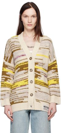 M05CH1N0 JEANS Cardigan multicolore en coton et nylon