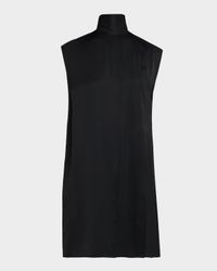 Sandy Pleated Sleeveless Crepe Mini Dress