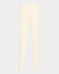 Slits-Hem Straight-Leg Wool Trousers