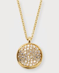 Small Flower Pendant Necklace in 18K Gold with Diamonds