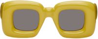 LOEWE Yellow Inflated Rectangular Sunglasses