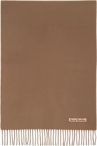 Acne Studios Brown Fringe Wool Narrow Scarf
