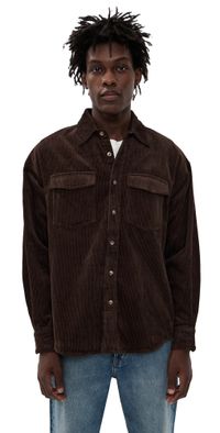 ASHER Lorenzo Corduroy Shirt Chocolate L
