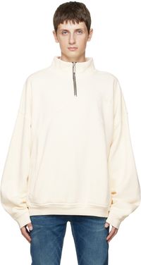 Rhude Off-White Quarter Zip Sweatshirt