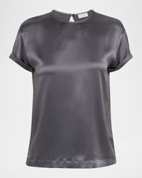 Monili Stretch Satin T-Shirt