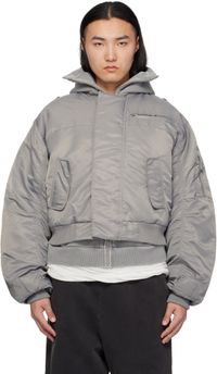 Entire Studios Gray A-2 Bomber Jacket