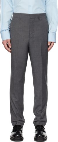AMI Paris Gray Carrot Fit Trousers