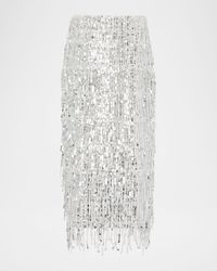 Roxanne Fringe Sequin Midi Skirt