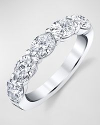 Large Platinum Halfway Band with Horizontal Set Oval Diamonds, 1.40ct