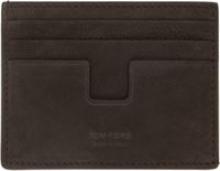 TOM FORD Brown Nubuck Classic Card Holder