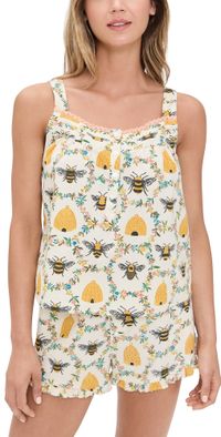 Printfresh Back to Bed Shorts PJ Set Sweet Bee/Cream XS