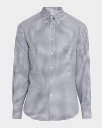Men's Cotton Gingham Button-Collar Sport Shirt
