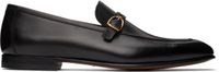 TOM FORD Black Burnished Leather Martin Loafers