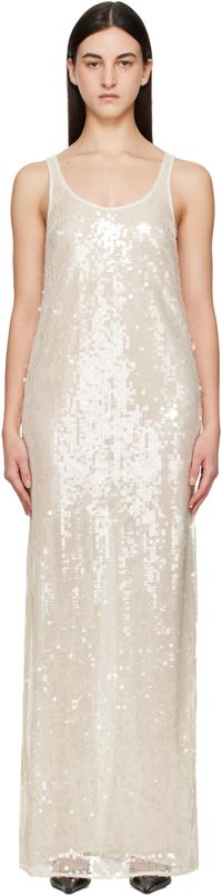 Stella McCartney Off-White Sequins Tank Maxi Dress