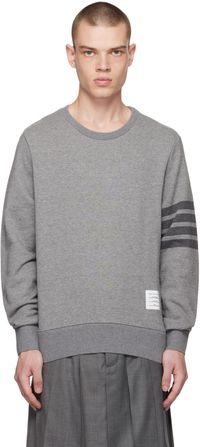 Thom Browne Gray 4-Bar Sweatshirt