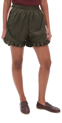 Simonett Ruffle Sport Shorts Green XS