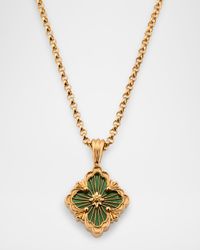 Opera Tulle 18K Yellow Gold Green Enamel Pendant, Small