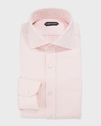 Men's Long-Sleeve Solid Dress Shirt