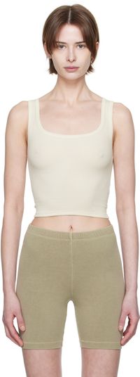 SKIMS Off-White Cotton Rib Tank Top
