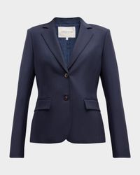 Pick Stitch Stretch Wool Blazer