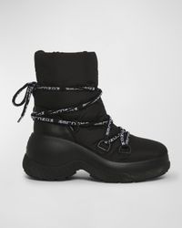 Resile Puffy Nylon Lace-Up Booties