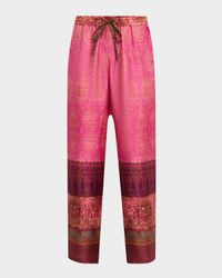 Cropped Floral & Paisley-Print Pants