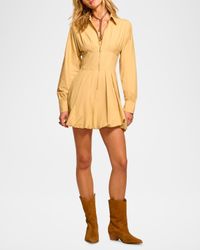 Naria Bubble-Hem Mini Shirtdress