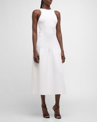 Open-Back Sleeveless Fit-&-Flare Viscose Maxi Dress