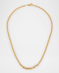 Yellow Gold Small Ball-Chain Multi-Link Necklace