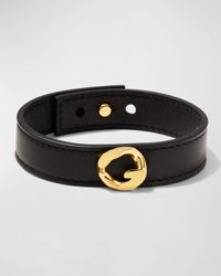 Men's G-Chain Golden Leather Bracelet
