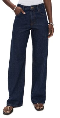 Enza Costa Relaxed Straight Leg Jeans Dark Rinse 0