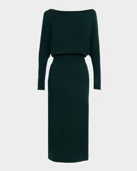 Janese Long-Sleeve Wool Midi Dress