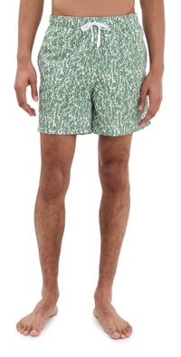Bather Thyme Tropic Camo Swim Trunks 5.5 Green S