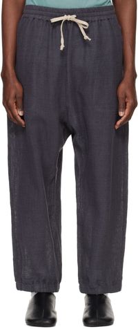 Jan-Jan Van Essche Gray O-Project Mesh Cloth Woven Sweatpants