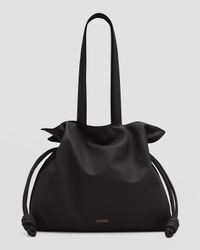 Flamenco Large Clutch Bag in Napa Leather with Golden Foil Anagram