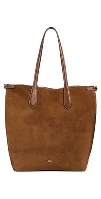 Polo Ralph Lauren Suede/Leather-Bellport North/South Tote CINNAMON/CUOIO One Size